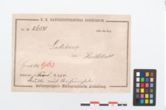 Etikett zu Bronzegehänge (NHMW-PRAE-026531)